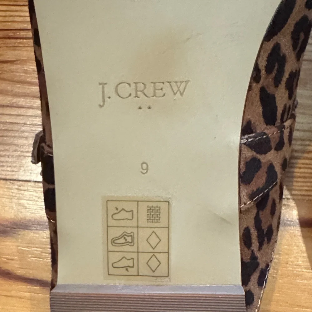 NWOT J. Crew Brown Leopard Print Mary Jane Strap Mules size Women’s 9 - Picture 6 of 9